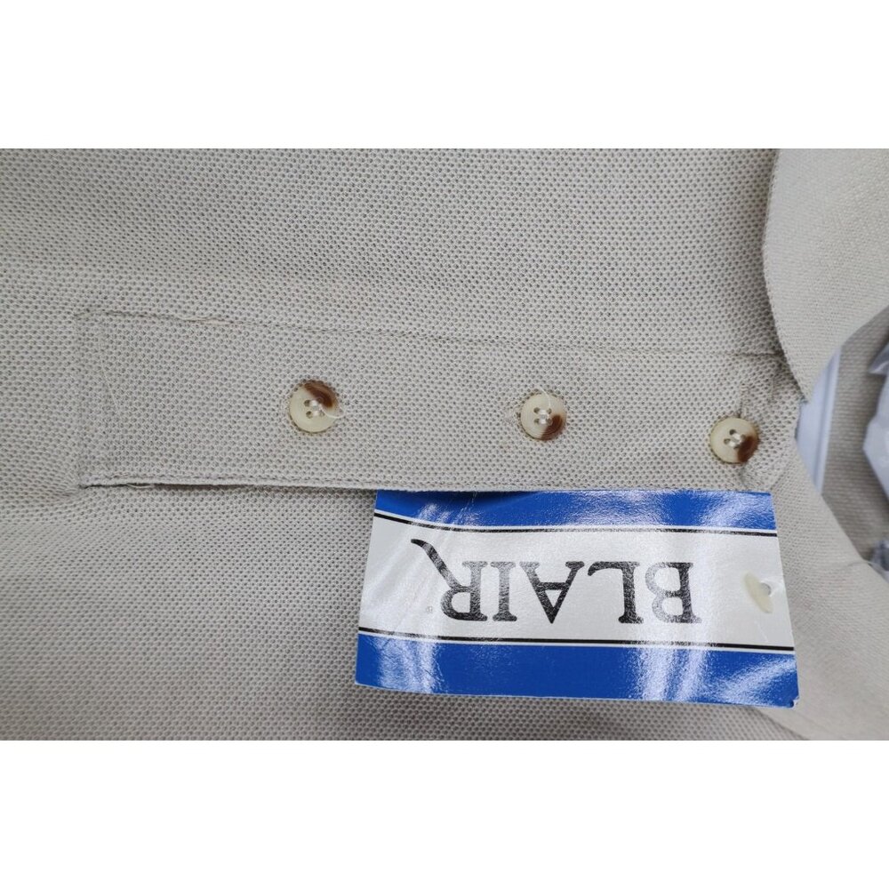 Deadstock Vintage 90s Streetwear Womens Size Large Blank Golf Polo Shirt Beige - Picture 4 of 11
